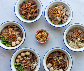 Thai Mixed River Boat Noodles Etc.