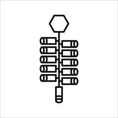 Explosive firecracker icon. Firecracker petard outline icon. Pyrotechnics symbol, vector illustration. Vector graphics