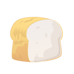 Sliced bread isolated on white background. Vector illustration of food concept