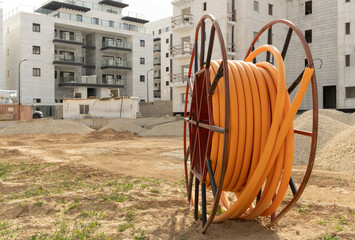 protect cables in electrical installations, Communications development, Large coils reel of orange...