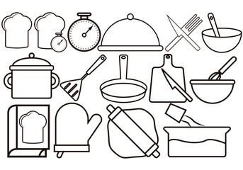 Icono negro de temática de cocina en fondo blanco. 