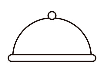 Icono negro de bandeja en fondo blanco.