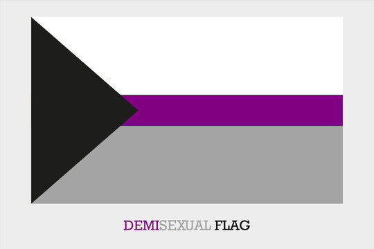 Demisexual pride flag isolated on light grey background. Design element for banner, poster or leaflet.