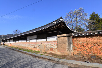 Fototapeta na wymiar Old Walls of Hamna Village in Iksan, South Korea.
