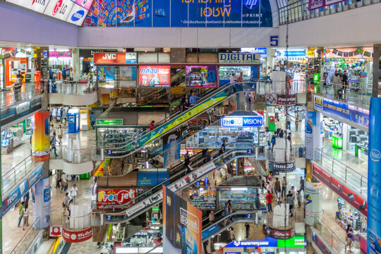 inside the Pantip Plaza, the bigges electronic and software shopping complex in Thailand to get some bargain in Bangkok, Thailand