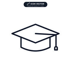 graduation cap icon symbol template for graphic and web design collection logo vector illustration