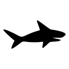Shark silhouette vector icon illustration isolated on a white