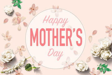 Concept Happy Mother's Day or International Day of Families. Happy women's day. I love you. Banner