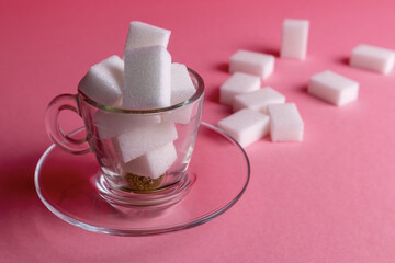 coffee cup with sugar cubes