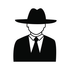 Man with suit. Person sketch vector silhouette