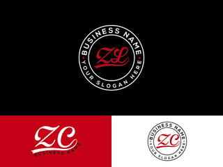 Signature ZL logo, Letter Zl lz fashion Logo Icon For luxury or any type of business - obrazy, fototapety, plakaty
