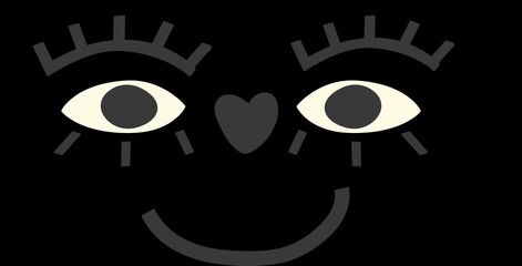 A face made of different things