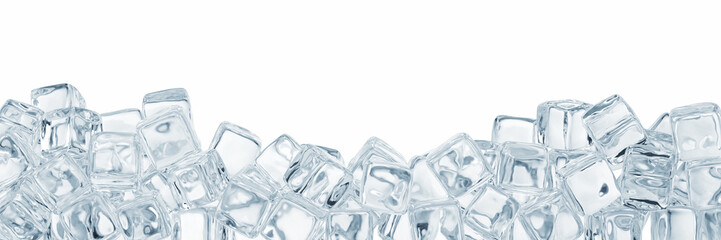 Ice cubes blocks with empty space - 3d rendering