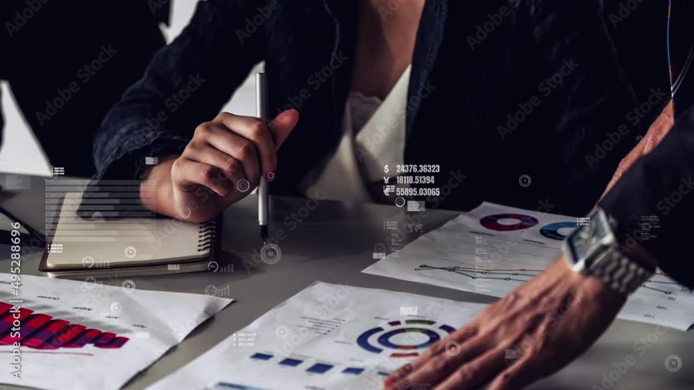 Poster conceptual business dashboard for financial data analysis . 3d render computer graphic .