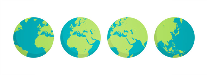 Earth and planet flat illustration.
