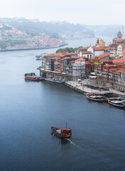 Obraz premium Porto Downtown as seen from D.Luis Bridge