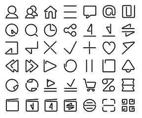 set of icons for music and e-commerce app