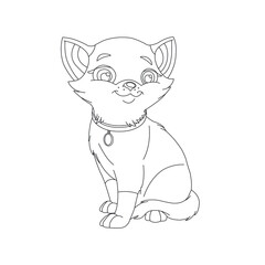 Coloring Page Outline of Cute Cat for kids Animal Coloring Page Cartoon Vector Illustration