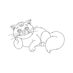 Coloring Page Outline of Cute Cat for kids Animal Coloring Page Cartoon Vector Illustration