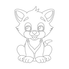Coloring Page Outline of Cute Cat for kids Animal Coloring Page Cartoon Vector Illustration