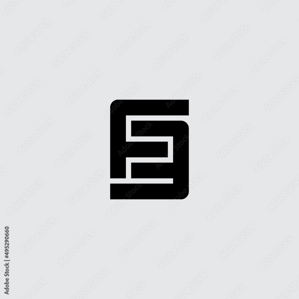Poster 3f - vector design element or icon. monogram or logotype. letter f and number 3 - logo.