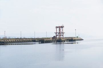 Fototapeta premium Mindfulness empty background with sea and blank sky