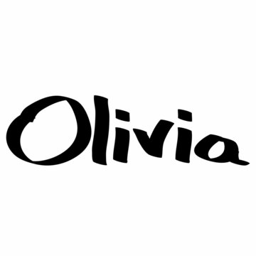 Olivia female name street art design. Graffiti tag Olivia. Vector art.