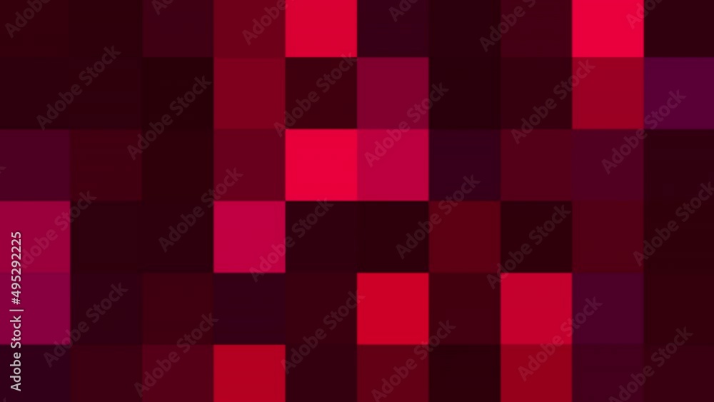 Poster background of colored pixel squares. motion. square background in retro pixel style. colored squares
