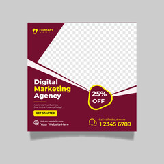 Corporate Social media post template set for Instagram post, banner, Digital marketing agency flyer  vector