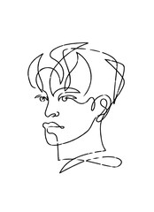 man face line art