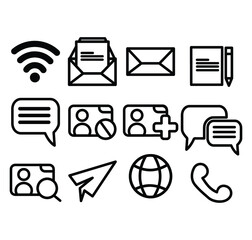 Comunication Icon Set. Website Icon Vector Illustration. Can Be Use For Website, Banner, App, etc