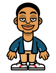 Obraz premium Cartoon illustration of Young businessman wearing a semi-formal outfit and looking smart and elegant, best for mascot, logo, and decoration with business themes