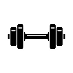 Dumbbell icon. Black silhouette. Horizontal front view. Vector simple flat graphic illustration. Isolated object on a white background. Isolate.