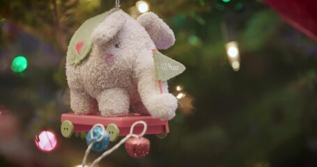 Christmas holiday tree ornaments elephant tilt up
