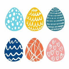 Vector collection of Easter eggs drawn by hand