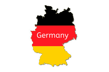 Fototapeta premium Vector map of Germany with flag