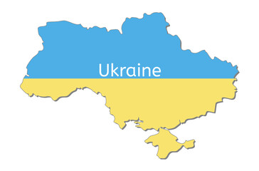 Vector map of Ukraine with flag