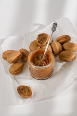 cookies nuts with sweet caramel 