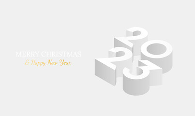 Happy new year 2023 numbers on white background with golden text