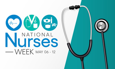 National Nurses Week is observed in United states form 6th to 12th May of each year, to mark the contributions that nurses make to society. Vector illustration