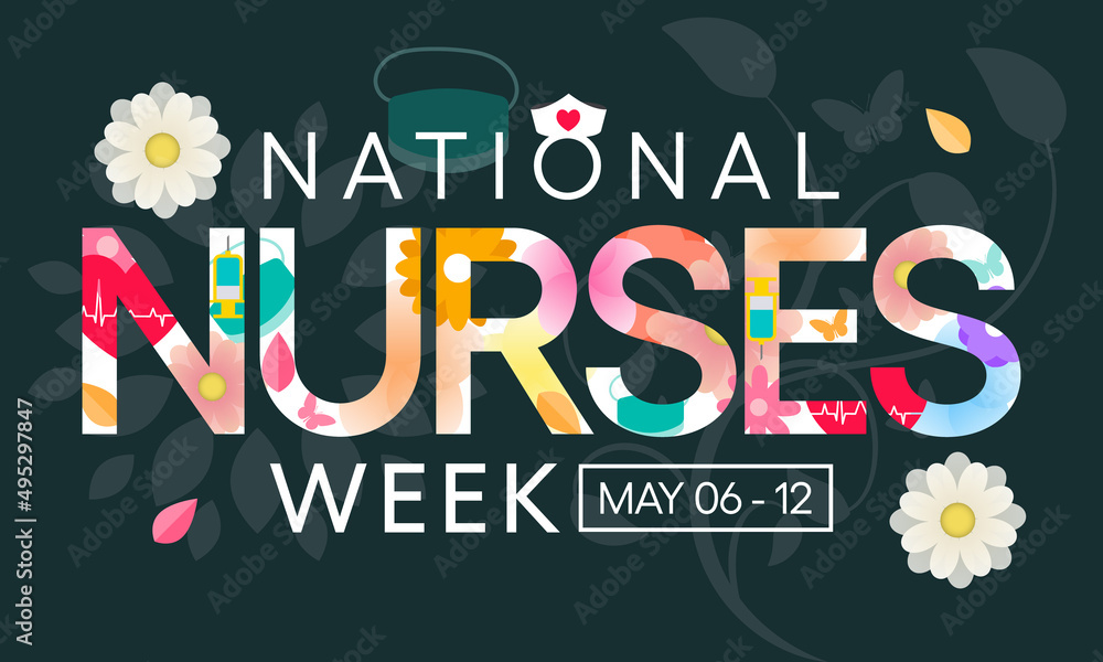 Wall mural National Nurses Week is observed in United states form 6th to 12th May of each year, to mark the contributions that nurses make to society. Vector illustration