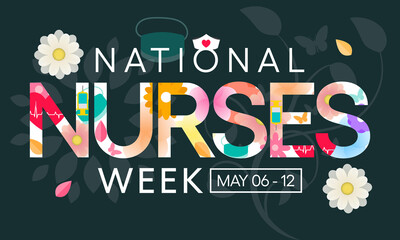 National Nurses Week is observed in United states form 6th to 12th May of each year, to mark the contributions that nurses make to society. Vector illustration