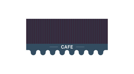 Cafe exterior tent and canopy flat illustration.
