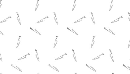 Vector illustration Linear pattern with kitchen knives