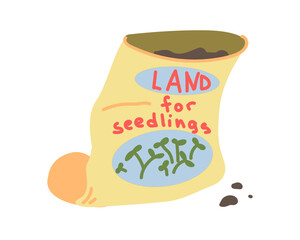 Vector illustration Package of land for seedlings