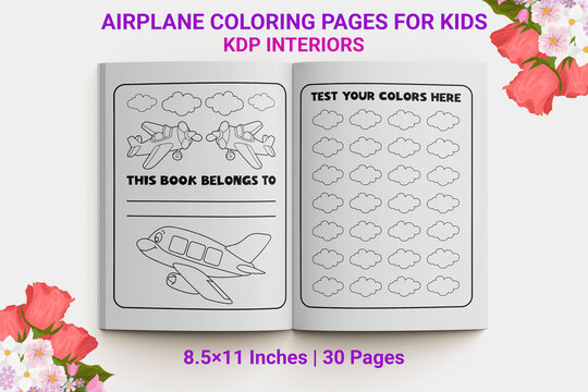 Airplane Coloring Book For Kids