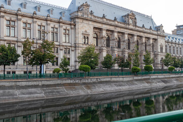 Fototapeta na wymiar Palace of Justice in city of Bucharest, Romania