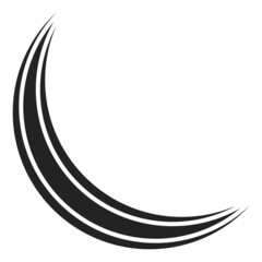 Logo curved triple stripe in the shape of a crescent moon