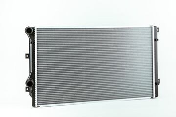 new engine cooling radiator is on white background 