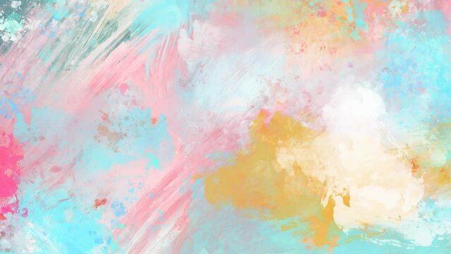 Abstract Painting Background Loop Animation. Colorful texture motions with brush strokes.